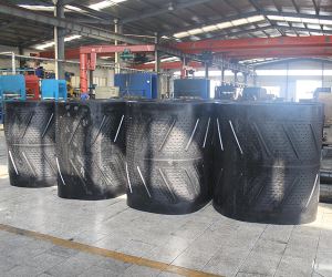Shot blasting machine track